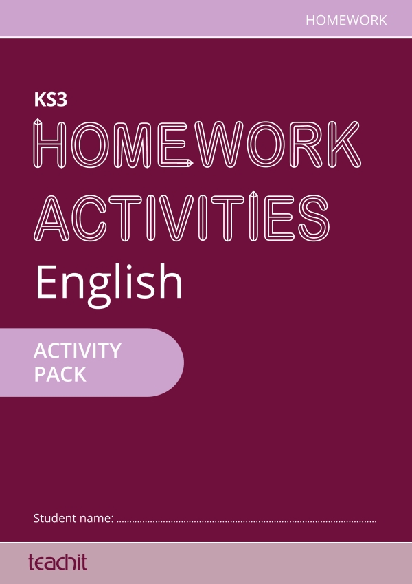 Homework activities for year 7 – English