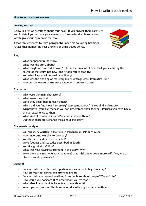 How to write a book review template