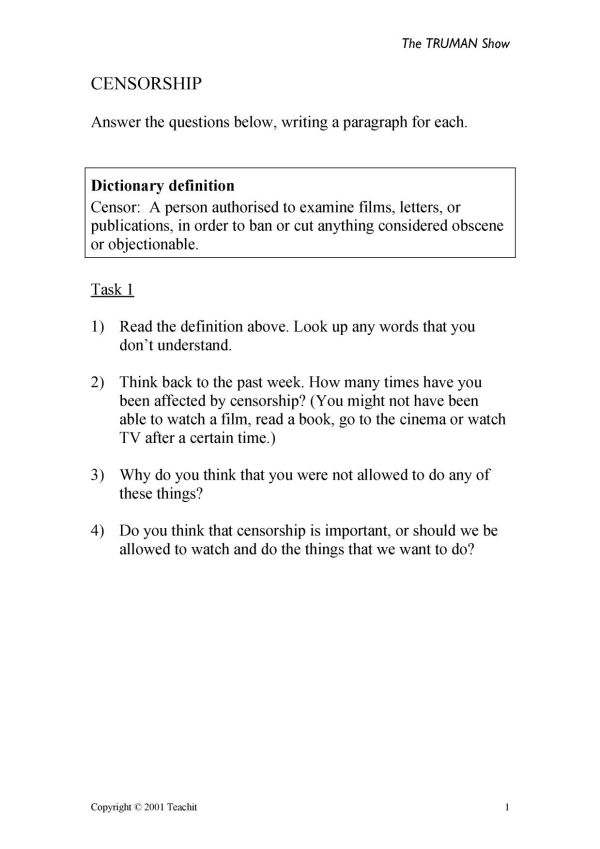  The Truman Show Worksheet Answers The Truman Show Worksheet Answer Key 2022 11 15