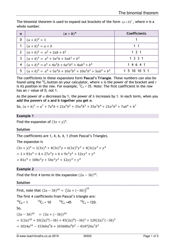Binomial theorem¦KS5 maths¦Teachit