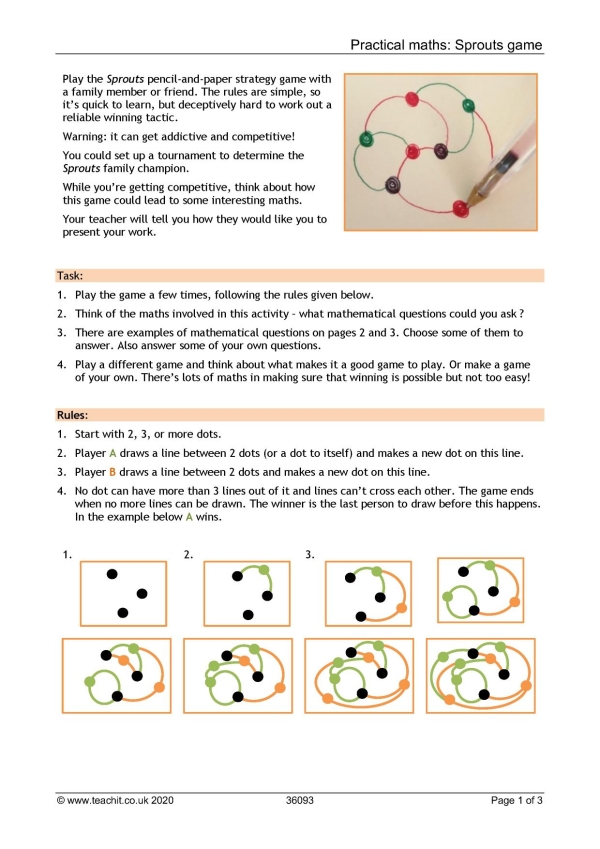 Practical maths: Sprouts game