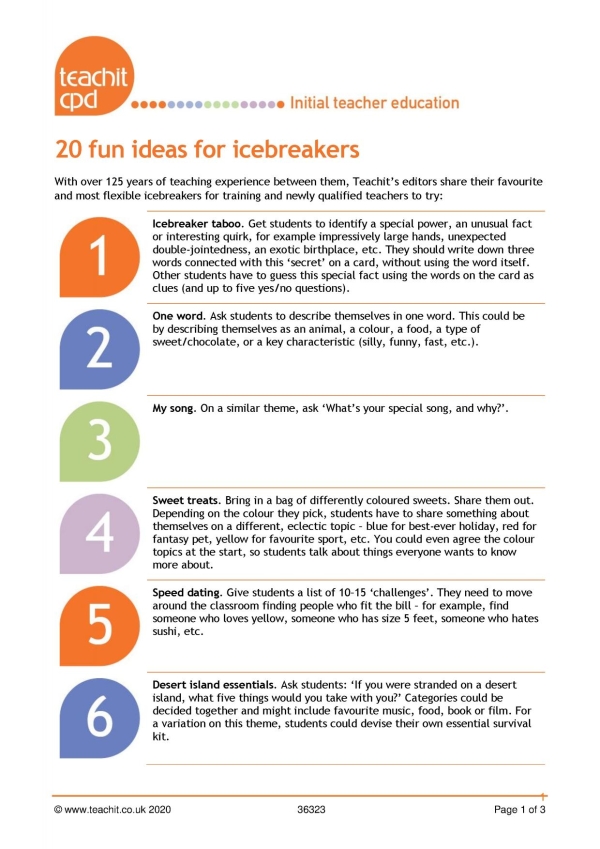 20 fun ideas for icebreakers