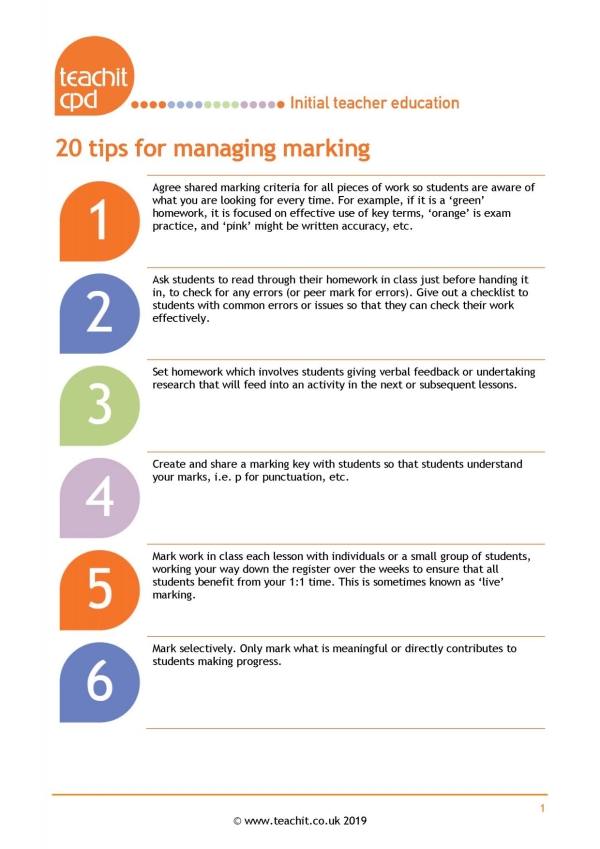 20 tips for managing marking