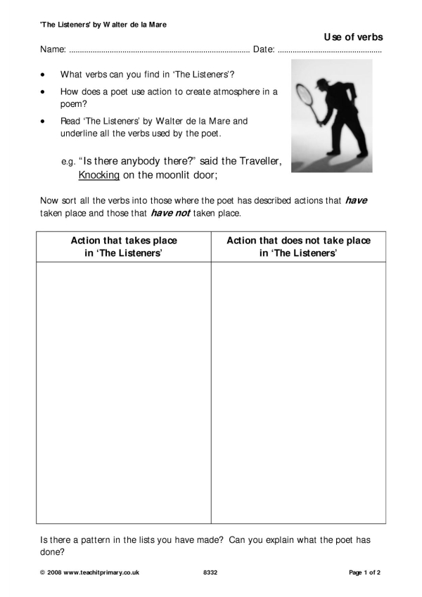 Verbs | KS2 English | Comprehension | Teachit