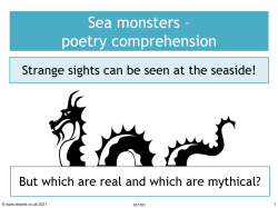 Image of sea monsters – poetry comprehension resource