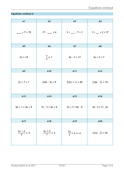 Image of equations workout resource
