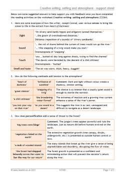 Image of creative writing: setting and atmosphere - support sheet resource
