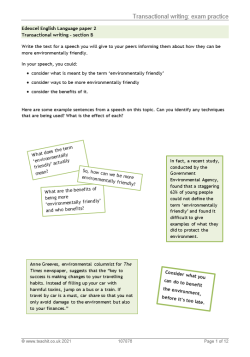 Image of GCSE transactional writing exam practice 