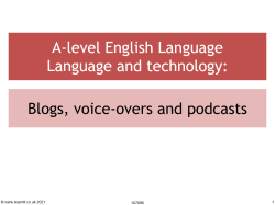 Image of blogs, voice-overs and podcasts resource