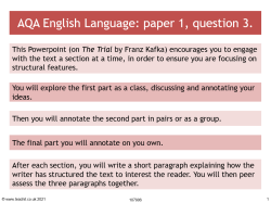 Image of AQA English Language Paper 1 Question 3: Structure resource