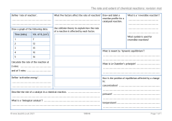 Image of the rate of chemical change revision mat resource