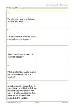 Image of rates of reaction flashcards resource
