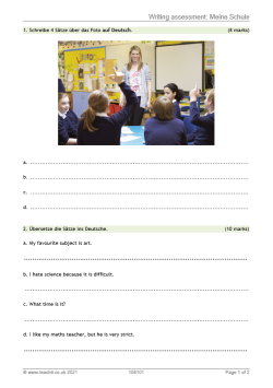 Image of writing assessment: Die Schule resource