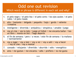 Odd one out revision resource