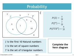 Using sets and Venn diagrams 3 – probability