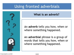 Using fronted adverbials