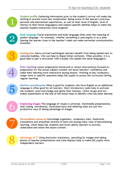 15 tips for teaching EAL students