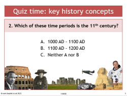 Key terms and concepts quiz for year 7 history