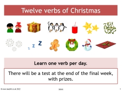 Twelve verbs of Christmas – French