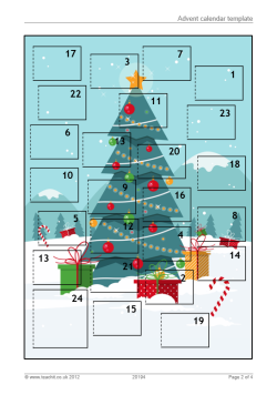 Advent calendar template