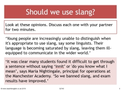 Should we use slang PowerPoint slides
