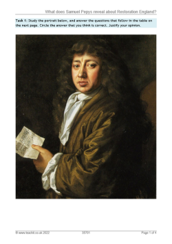 What does Samuel Pepys reveal about Restoration England? enquiry