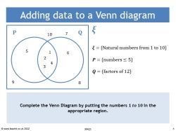Using sets and Venn diagrams 1 – sorting and interpreting data