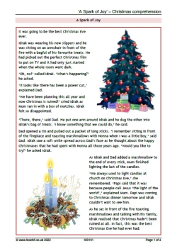 'A Spark of Joy' – Christmas comprehension
