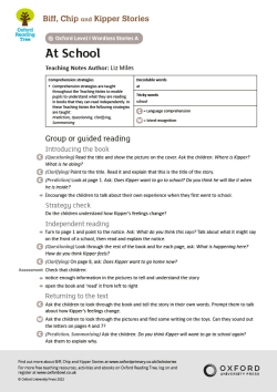 ORT Biff, Chip and Kipper Teaching Notes | At School - Oxford Reading Level 1 image