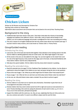 ORT Traditional Tales Teaching Notes | Chicken Licken - Oxford Reading Level 3 image