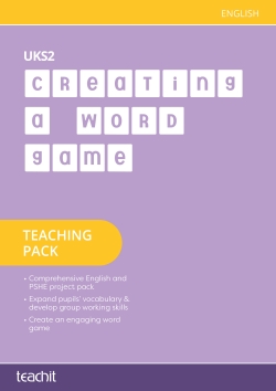 Creating a word game teaching pack cover