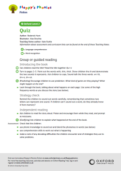 ORT Floppy's Phonics Fiction Teaching Notes | Quiz - Oxford Reading Level 2 image