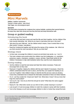 ORT inFact Teaching Notes | Mini Marvels - Oxford Reading Level 8 image