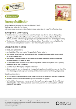 ORT Traditional Tales Teaching Notes | Rumpelstiltskin - Oxford Reading Level 7 image