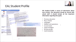 Anna Czebiolko's webinar on EAL in the classroom example slide