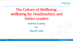 Wellbeing for senior leaders 