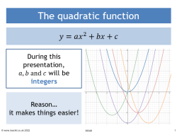 Quadratic function PowerPoint for KS4-5