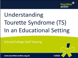 Image of staff training presnetation for Tourette Syndrome