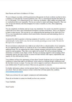 Coprolalia letter to parents image