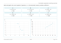 Correlation and regression matching worskheet image
