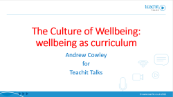 Wellbeing as curriculum presentation image