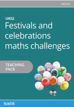 Year 6 festivals maths challenges teaching pack image