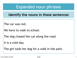 Uisng nouns and expanded noun phrases PowerPoint image