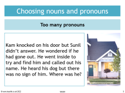 Choosing between nouns and pronouns PowerPoint image