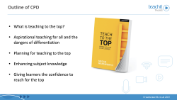 Teach to the top webinar slide