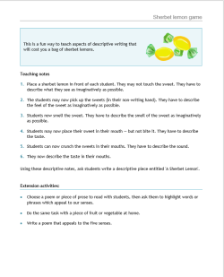 Sherbet lemon descriptive writing game