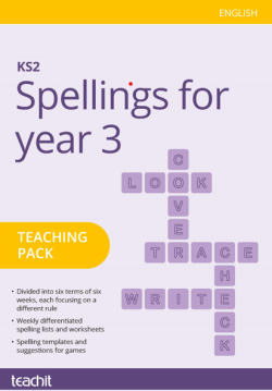 Spellings for year 3 teaching pack