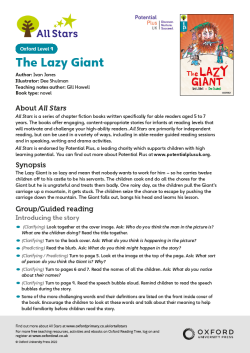 ORT All Stars Teaching Notes | Lazy Giant - Oxford Reading Level 9 image