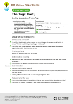 ORT Biff, Chip and Kipper Teaching Notes | Toys Party - Oxford Reading Level 2 image