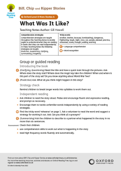 ORT Biff, Chip and Kipper Teaching Notes | What Was It Like? - Oxford Reading Level 8 image